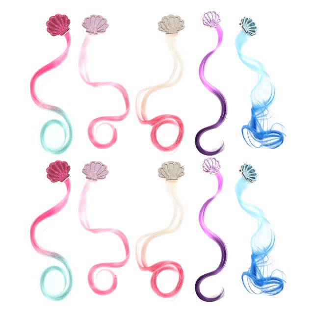 5 Paires de Cheveux Colorés Extensions de Cheveux Tresse Pince à Cheveux Filles Perruque Épingle à Cheveux Barrette