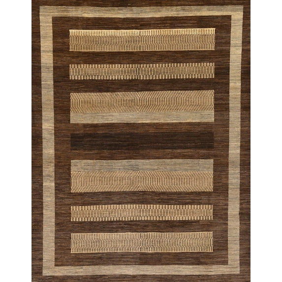 Ahgly Company Indoor Rectangle Abstract Red Brown Abstract Area Rugs, 5' x 7'