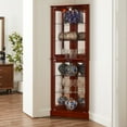 thumbnail image 2 of Royard Oaktree 72" Retro Lighted Corner Curio Cabinet with Glass Doors, Shelves, and Mirror Back, 2 of 9