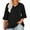 Black, variant on WXLWZYWL Items under 5 Dollars Womens Plus Size Tops 3/4 Ruffle Sleeve Shirt Casual V Neck Pleated T Shirt Loose Fit Tunic Blouse