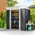thumbnail image 2 of Outsunny 6' x 4' Metal Outdoor Storage Shed w/ Sliding Doors Charcoal Grey, 2 of 8