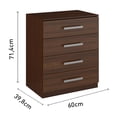 thumbnail image 2 of Cómoda Cajonera Bertolini con 4 Cajones Chocolate Acabado UV Brillante, 2 of 3