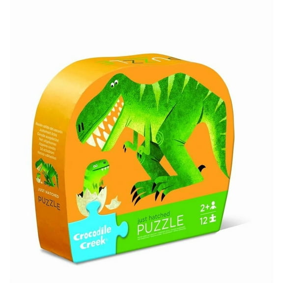 Crocodile Creek 12-Piece Mini Jigsaw Puzzle - Fun Floor Puzzles for Kids Ages 2-4 and Up - Heavy-Duty Shaped Box for Storage - Just Hatched - 12 x 9 inches Finished