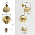 thumbnail image 3 of Wowow 6 in. Shower System with Bathtub Spout-Shower and Thermostatic Valve in Gold, 3 of 8