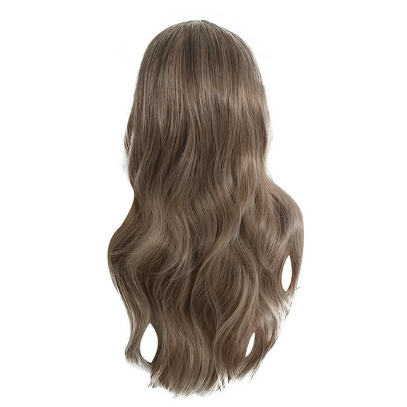 Beauty Clearance Under $15 Women Mix Colors Long Curly Synthetic Wig Full Natural Wig Wavy Wig With Wig Cap Brown M