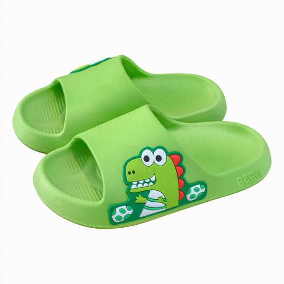 HCNTES Baby Toddler Soft Sole Slippers Non-Slip Slides Spring Summer Water Shoes for Kids Beach Pool Bath Indoor Comfort(Z01-Green,13)
