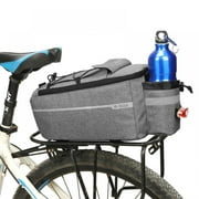 Bicycle Rack Bag Bike Trunk Bag bike basket rear Trunk Pannier Seat Commuter Cargo Bag with Bottle Holder Multi Pockets Taillight Loop for Outdoor TravelingGray