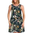 thumbnail image 1 of Fotbe Watercolor Floral Vestido de Verano sin Mangas para Mujer – Vestido Midi Línea A, Estilo Camiseta Floral, Vestido Playero Casual y Fluido, 1 of 7