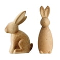 thumbnail image 4 of Hioecau Unfinished Wood Rabbit Statue Rustic Easter Blank Wood Bunny Model DIY Animal Painting Crafts for Spring Party Tabletop Decoration, 4 of 8