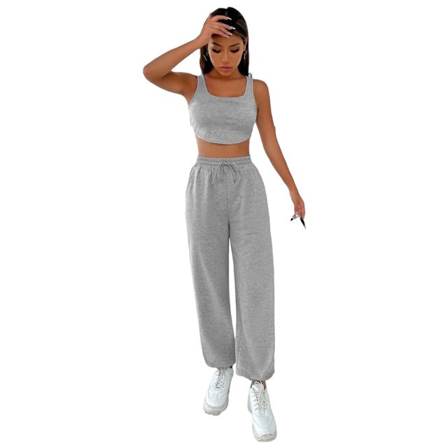 Sujetador deportivo push up para mujer con pantalones Joggers de algodón de gran tamaño, conjunto de chándal estampado hecho a medida Sincero Hogar