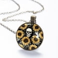 thumbnail image 6 of Sunflower Skull Necklace Personalized Custom Photo Round Pendant Adjustable Stainless Steel Necklaces with Gift Box for Men Women Mothers Valentine's Jewelry Gift, 6 of 6