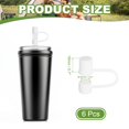 thumbnail image 2 of Silicone Straw Covers Cap Drinking Straw Toppers with Handle Dust-Proof Fit for Water Bottle 30-40 oz Tumbler White, 2 of 5