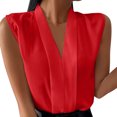 thumbnail image 3 of T Shirts for Women Casual Tops Spring Summer V-Neck Professional Sleeveless Tee Shirt Top, 3 of 8