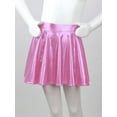 thumbnail image 4 of TiaoBug Kids Girls Shinny Metallic Mini Skater Skort Glossy Flared Pleated Scooter Skirt Pink 8, 4 of 6