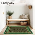 thumbnail image 3 of ODIKA 3'x5' Machine Washable Non-Slip Area Rug, Trellis Lattice Network Jewel Embellished High Traffic Rug with Pad, Green, 579251, 3 of 8