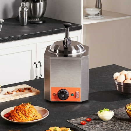

BENTISM Electric Cheese Dispenser Machine with Pump 2.3 Qt Stainless Steel Hot Fudge Dispenser 650 W Cheese Warmer Dispenser