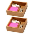 thumbnail image 2 of YBM Home Bamboo Drawer Organizer Storage Box, Brown Adult 6 in. W x 6 in. L x 2 in. H (2-Pack), 2 of 10
