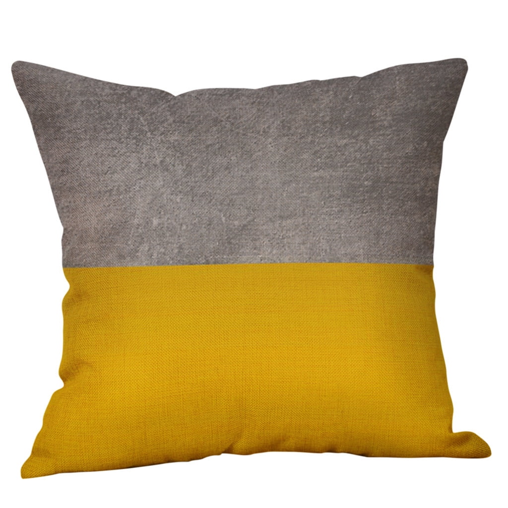 Mustard Pillow Case Yellow Geometric Fall Autumn Cushion Cover Decorative