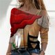 thumbnail image 1 of Camiseta con estampado de cara abstracta para mujer, Top Sexy con hombros descubiertos, camiseta informal de manga larga, moda urbana Harajuku, otoño, 1 of 5