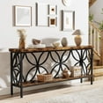 thumbnail image 5 of SAIYA 70.9-Inch Narrow Sofa Table, Industrial Long Sofa Table Behind Couch, Entry Console Table with Storage for Entryway, Living Room, Foyer, Unique Design, Rustic Brown, 5 of 6