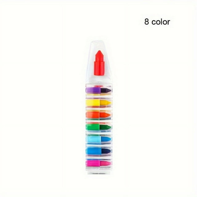 QJUHUNG 8/12 Colors Crayon Replaceable Core Splicing Multicolor Color Single Graffiti Building Blocks Splicing Crayon