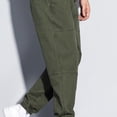 thumbnail image 4 of FRSASU Pantalon Cargo Ample pour Hommes en Coton Extensible Polyvalent à Taille Élastique Pantalon de Sport de Randonnée et de Golf avec Poches Vert Armée, 4 of 5