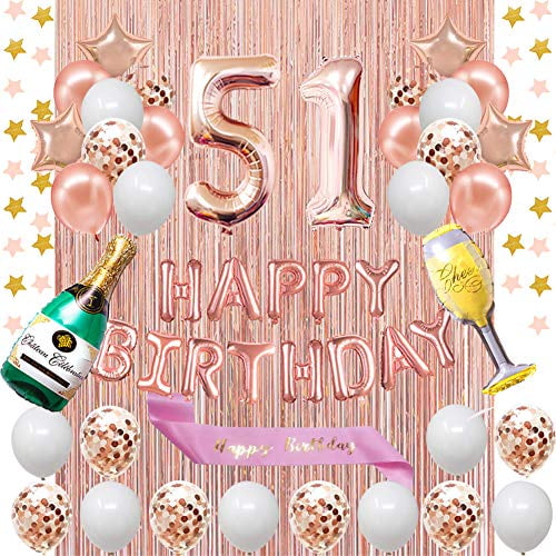 30th Birthday Rose Gold,Decorations,Party,Confetti,Balloons,Banner,Flag bunting, 
