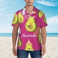 thumbnail image 2 of Fotbe Pink Green Avocado Camisa Hawaiana para Hombre Unisex – Camisa Casual de Verano con Botones de Manga Corta de Algodón y Lino,XX-Large, 2 of 7