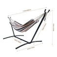 thumbnail image 3 of Veryke Outdoor Double Hammock with Steel Stand and Portable Carrying Case, Brown/Gray Striped, 3 of 6