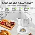 thumbnail image 3 of Waxgamo Gravy Boat with Warmer, 16.2Oz Pumpkin Dripless Gravy Bowl with Handle & Spout for Salad Dressings Milk, Warming Sauces, Creamer, Broth, Black Pepper, 3 of 8