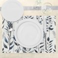 thumbnail image 3 of Ambesonne Navy Blue Place Mats Set of 4, Minimalistic Botanic Art, Standard Size, Dark Petrol Blue and Grey, 3 of 5