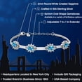 thumbnail image 2 of Gem Stone King 925 Sterling Silver Swiss Blue Topaz and White Created Sapphire Bracelet for Women (3.80 Cttw, Gemstone November Birthstone, Oval 6X4MM, 7 inch + 1 inch Extender), 2 of 6