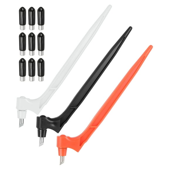 Uxcell 360 Degree Rotating Pen Cutter, 3 Pcs Craft Cutting Tool with Cutter Head, Black, White, Orange