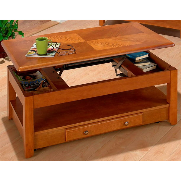 Sedona Lift Top Coffee Table On Casters, Beach Reclaimed Oak Lift Top Coffee Table