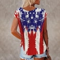 thumbnail image 2 of Jophufed Fashion Summer Tops for Women 2025 American Flag T Shirts Sleeveless V-Neck Flag Printed Casual Tops Blouse Labor Day Sale, 2 of 5