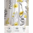 thumbnail image 6 of Sheer Curtains 54 Inch Length, Yellow Spring Floral Semi Sheer Curtains Light Filtering Window Treatment, Flowers Botanical Elegant Pastoral Privacy Voile Drapes for Living Room Bedroom 52x54 Inch, 6 of 7