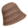 thumbnail image 2 of LSONABXA Coffee Bucket Hats for Women Women Foldable Sun Hats Mesh Woven Bucket Hat Portable Summer Hats For Traveling Sunbathing Polyester Fisherman Hat for Women, 2 of 5