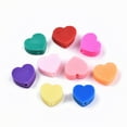 thumbnail image 2 of 50pc Handmade Polymer Clay Beads Heart Mixed Color 10x10x5mm Hole: 2mm, 2 of 3