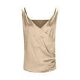 thumbnail image 7 of Lenpel Women's Satin Tank Tops Spaghetti Strap Wrap V Neck Ruched Sleeveless Blouses Casual Loose Camisole Shirts, 7 of 7