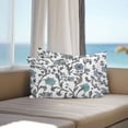 thumbnail image 4 of Outdoor Pillow Cover Teal Blue Farmhouse Flower Set of 2 Waterproof Throw Pillowcases Pastoral FLoral Decorative Patio Furniture Pillows for Couch Garden Indoor & Outdoor Use, 4 of 9
