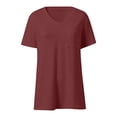 thumbnail image 5 of Gaexia Women's Casual Short Sleeve Pocket Tee Crew Neck Basic Top For Everyday Wear Stylish Comfort Solid (,L), 5 of 5