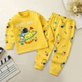 thumbnail image 2 of NIEWTR Toddler Baby Boy 2Pcs Outfits Contrast Color Pullover Tops + Drawstring Pants Set Fall Winter Clothes 2PC Long Sleeve Pajamas Set For 1t 2t 3t 4t 5t ，3-4 Years, 2 of 3