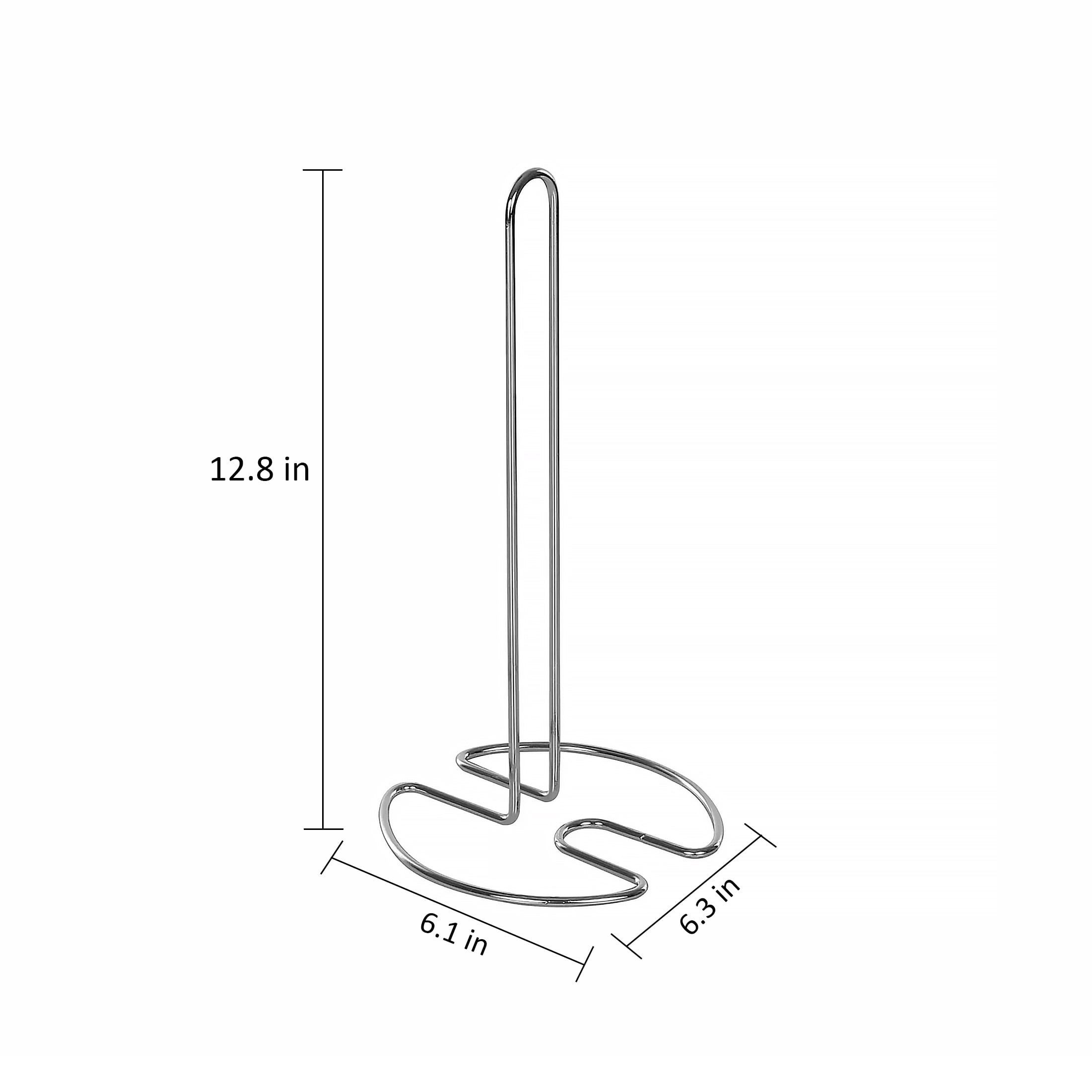 Mainstays Countertop Paper Towel Holder Stand, Silver Metal Kitchen Paper Towel Roll Holder and Dispenser for Kitchen Counter Storage