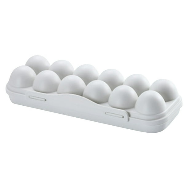 Matsuzay Caja de almacenamiento de huevos, soporte de plástico apilable para huevos, organizador de almacenamiento de rejillas con tapa a Organizadores de utensilios de cocina Gris 12 rejilla