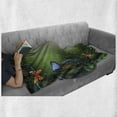 thumbnail image 5 of Butterfly Soft Flannel Fleece Throw Blanket, Deep Forest Rain Season Leaves Nature Print, Cozy Plush for Indoor and Outdoor Use, 50" x 70", Peacock Green Dark Cocoa, by Ambesonne, 5 of 5