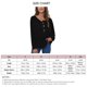 thumbnail image 4 of Blusa de mujer de manga larga con botones y hombros caídos, cuello redondo, moda informal, blusa negra L, 4 of 4