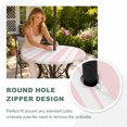 thumbnail image 4 of Round Outdoor Tablecloth with Umbrella Hole and Zipper, Pink Striped Tablecloth with Elastic Waterproof, Blue Geometric Line Stripes Farmhouse Patio Table Covers for 45" - 54" Picnic Pool Tables, 4 of 9