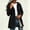*Black, variant on ClodeEU Women's Mid Length Full Zip Hooded Jacket,Casual Windproof Coat with Pockets Army Green,Women's Plus L