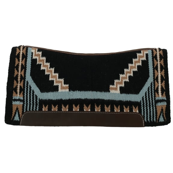 Showman 36" x 34" Mesa Ridge Wool Top Saddle Pad w/ Memory Felt Bottom (Black)