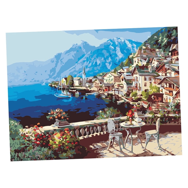 de pintura de bricolaje por números, pintura al , , imagen, arte, decoración para hogar Playa BLESIY Pintura de DIY por números